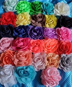 27 colors toddler girl flower hair clips chiffon